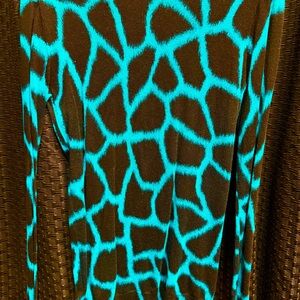 Michael Kors Black and Turquoise Knit Top